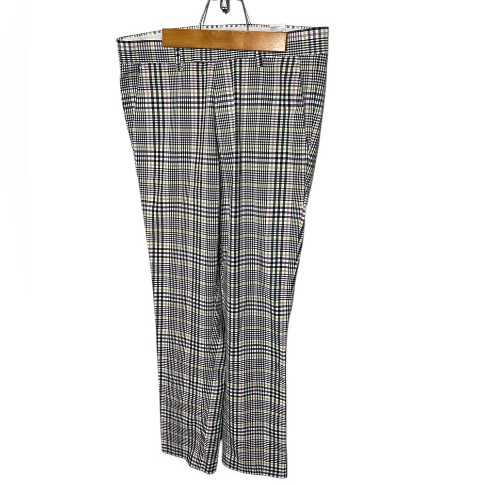 Topman Black/White/Pink/Yellow Dress Pants with Timeless Plaid Pattern